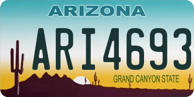 AZ license plate ARI4693