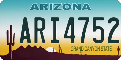 AZ license plate ARI4752