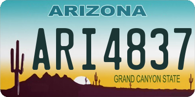 AZ license plate ARI4837