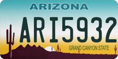 AZ license plate ARI5932
