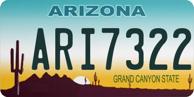 AZ license plate ARI7322