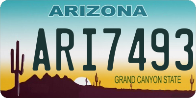 AZ license plate ARI7493
