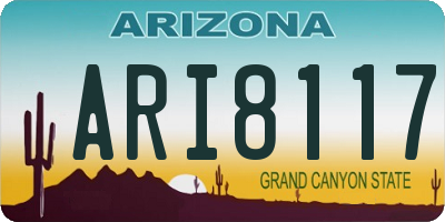 AZ license plate ARI8117
