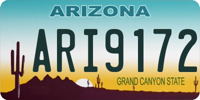 AZ license plate ARI9172