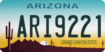 AZ license plate ARI9221