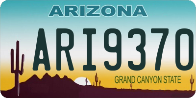 AZ license plate ARI9370