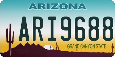 AZ license plate ARI9688
