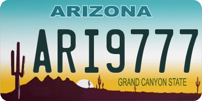 AZ license plate ARI9777