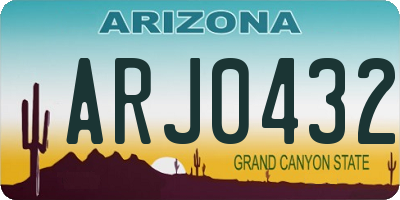 AZ license plate ARJ0432