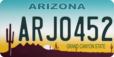 AZ license plate ARJ0452