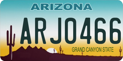 AZ license plate ARJ0466