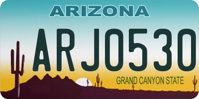 AZ license plate ARJ0530