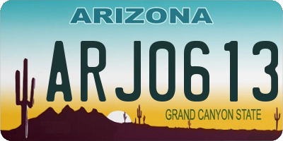 AZ license plate ARJ0613