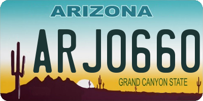 AZ license plate ARJ0660