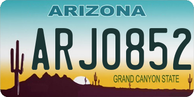 AZ license plate ARJ0852