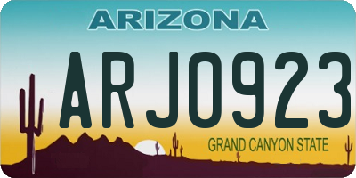 AZ license plate ARJ0923