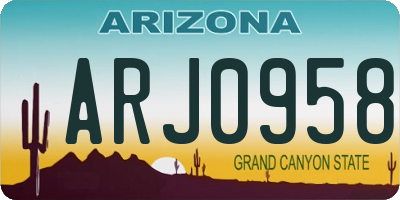 AZ license plate ARJ0958