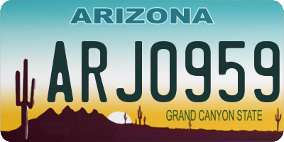 AZ license plate ARJ0959
