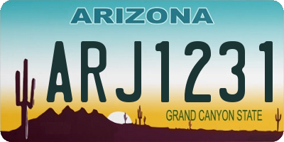 AZ license plate ARJ1231