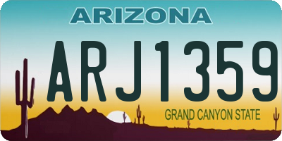 AZ license plate ARJ1359