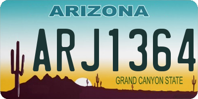 AZ license plate ARJ1364