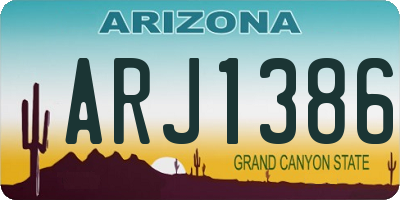 AZ license plate ARJ1386