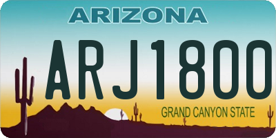 AZ license plate ARJ1800
