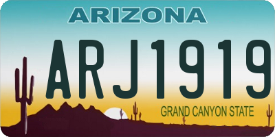 AZ license plate ARJ1919