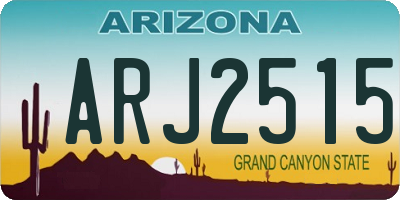 AZ license plate ARJ2515