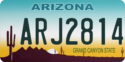 AZ license plate ARJ2814
