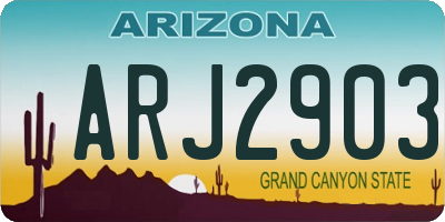 AZ license plate ARJ2903