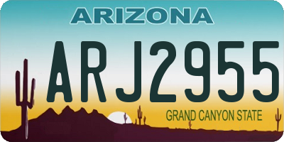 AZ license plate ARJ2955