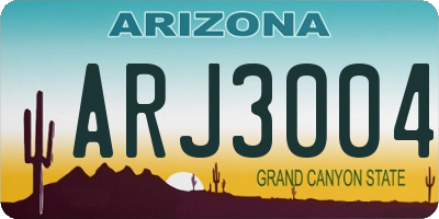 AZ license plate ARJ3004