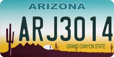AZ license plate ARJ3014
