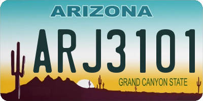 AZ license plate ARJ3101