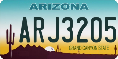 AZ license plate ARJ3205