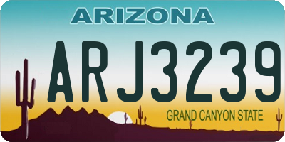 AZ license plate ARJ3239