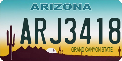 AZ license plate ARJ3418