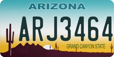 AZ license plate ARJ3464