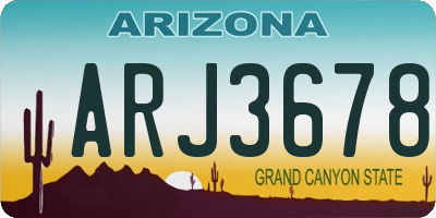 AZ license plate ARJ3678