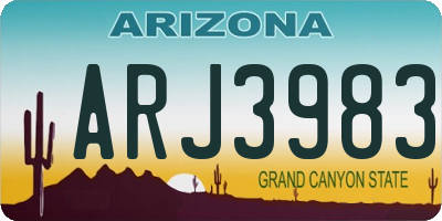 AZ license plate ARJ3983