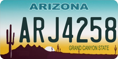 AZ license plate ARJ4258