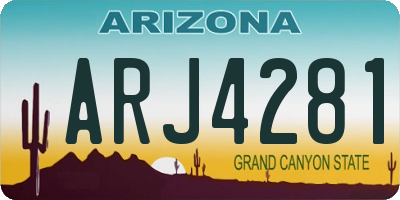 AZ license plate ARJ4281