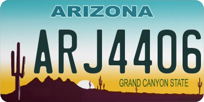 AZ license plate ARJ4406