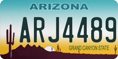 AZ license plate ARJ4489