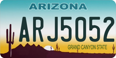 AZ license plate ARJ5052