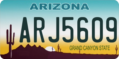 AZ license plate ARJ5609