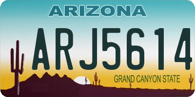 AZ license plate ARJ5614