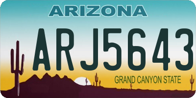 AZ license plate ARJ5643