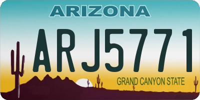 AZ license plate ARJ5771